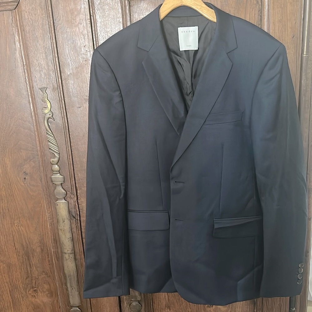 Sandro slim Fit Suit Jacket in dark Navy Size XL
